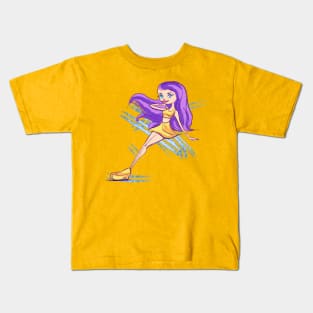 Purple haired girl Kids T-Shirt